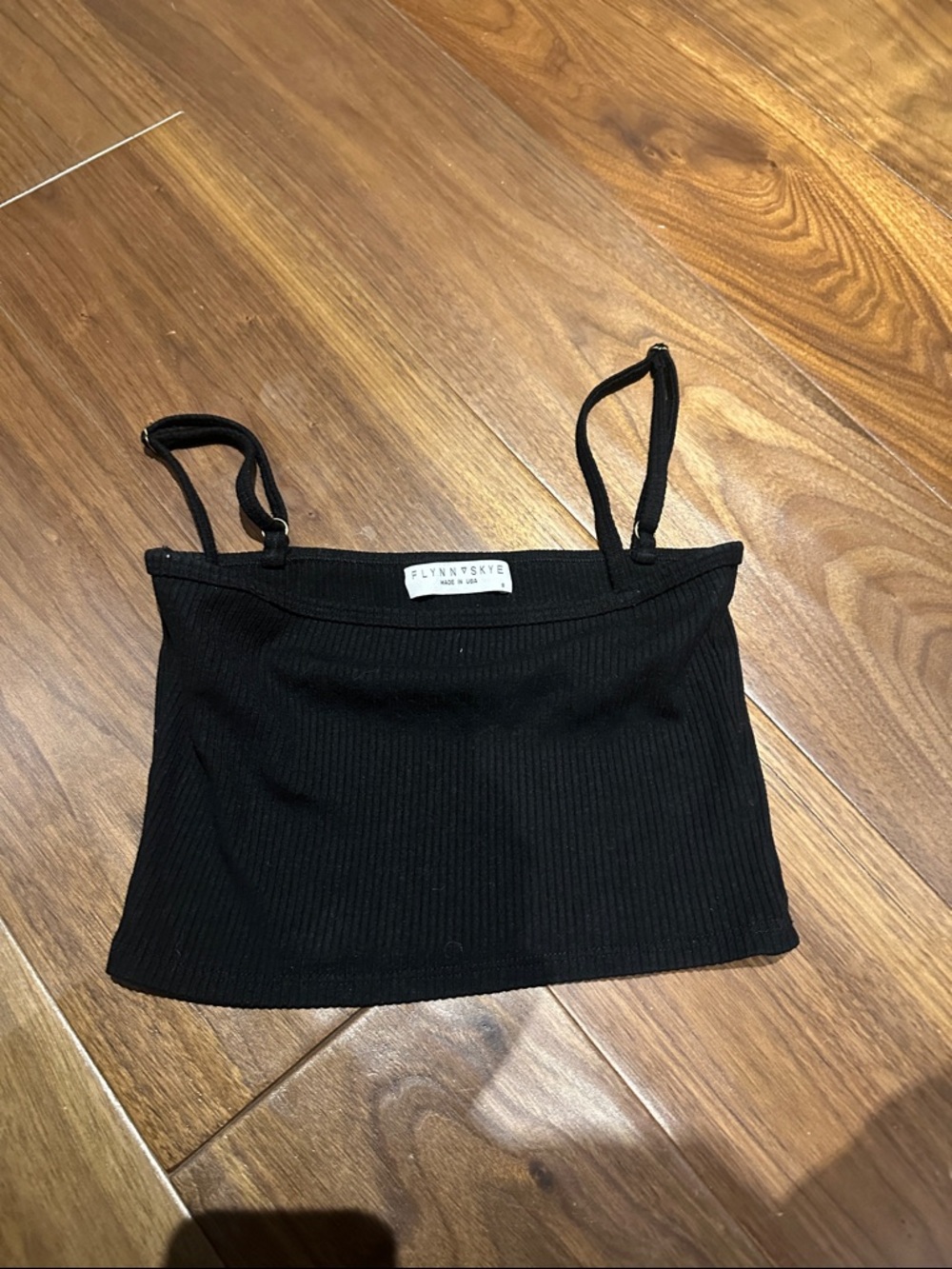 Flynn Skye Black Ribbed Tank Top
